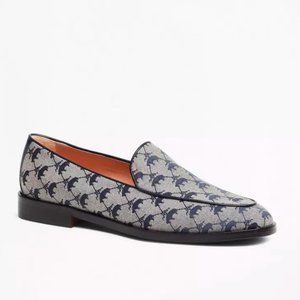 Brooks Brothers Leather-Trimmed Logo Jacquard Loafers